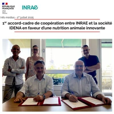 IDENA x INRAE - 1er accord-cadre de coopération entre INRAE et IDENA en faveur d'une nutrition animale innovante